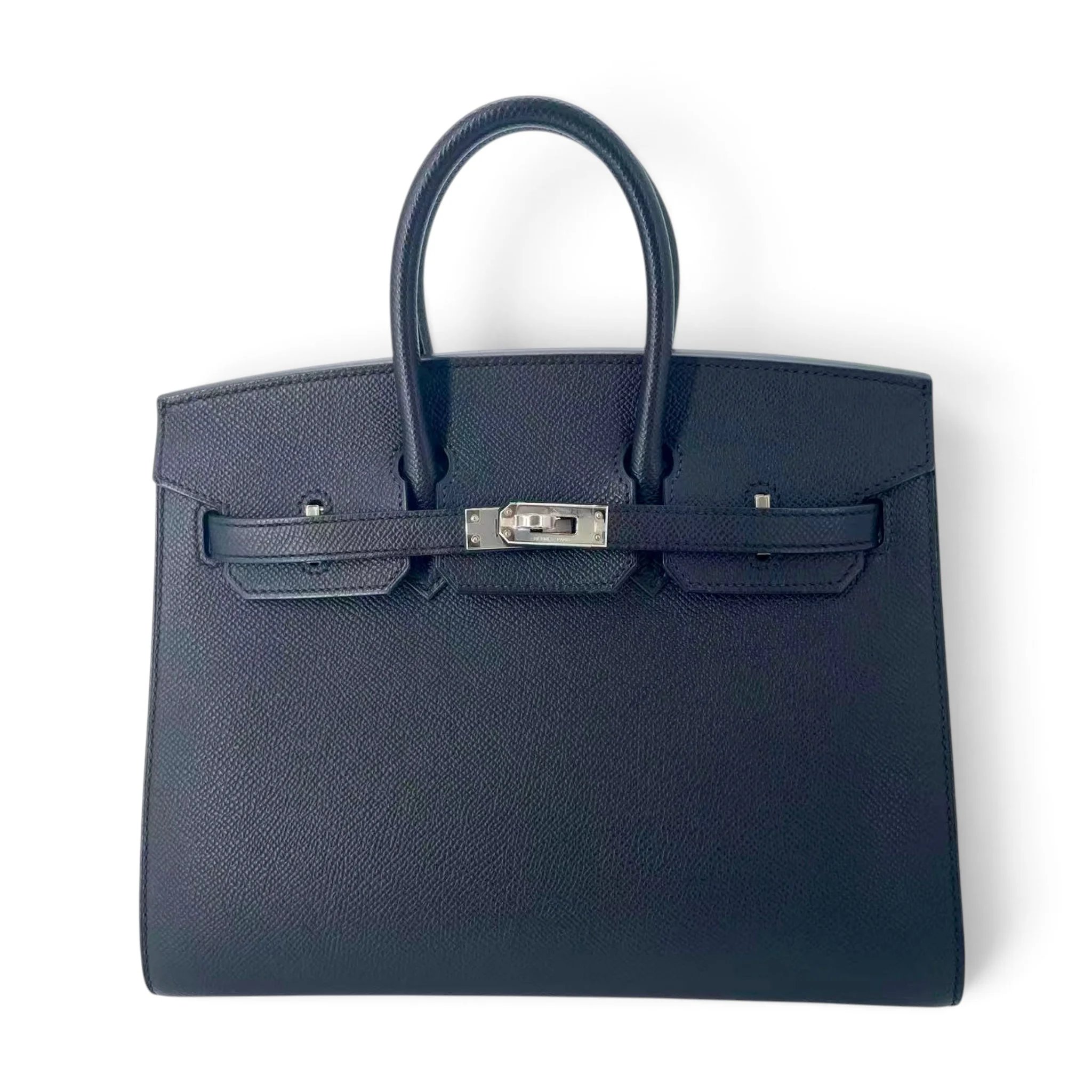 Unused ( Rank NS ) HERMÈS Birkin 25 Sellier Noir (89) Epsom Palladium hardware W (2024)
