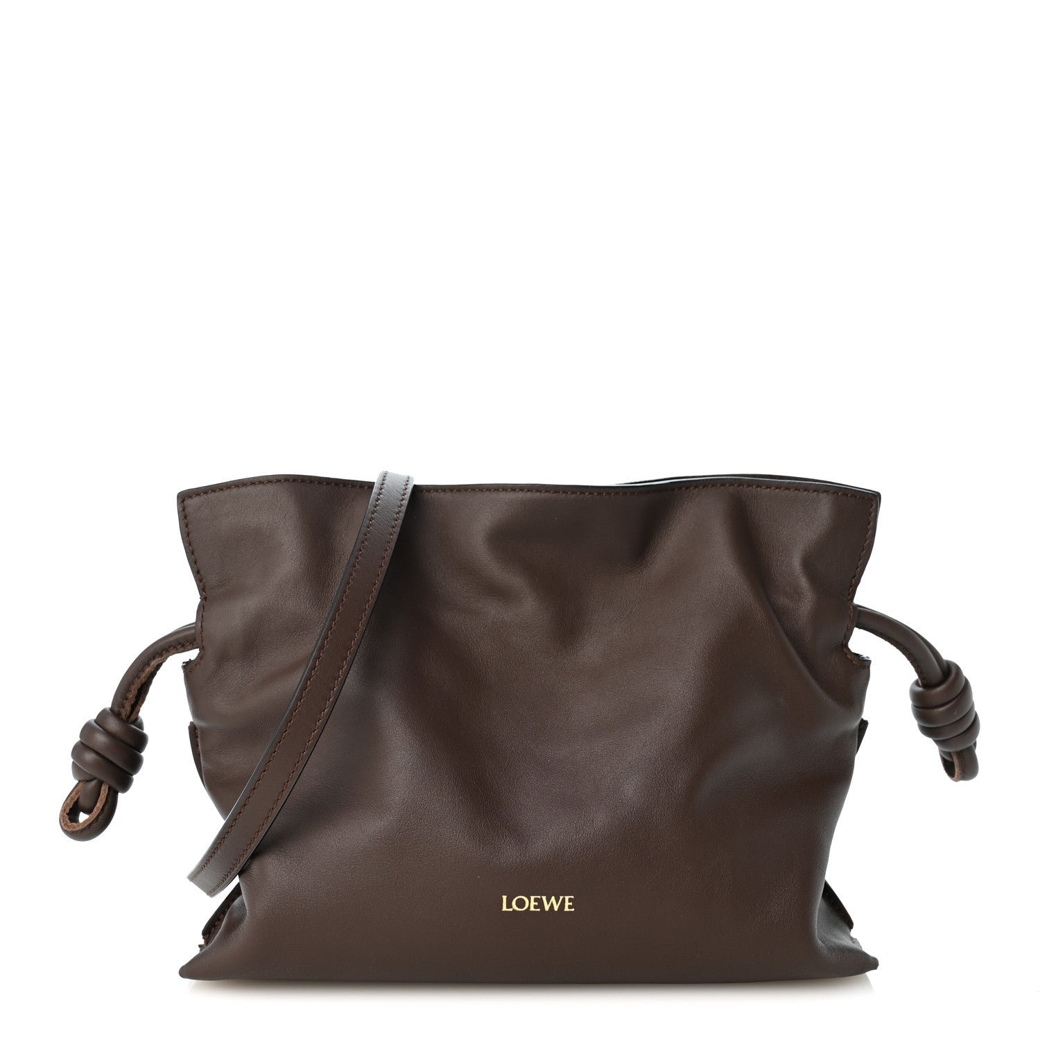Loewe Nappa Mini Flamenco Knot Clutch Chocolate