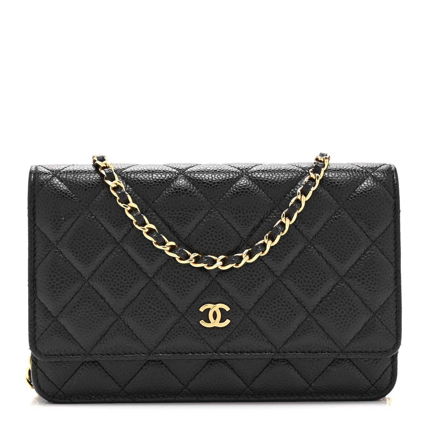 Chanel Caviar Quilted Wallet on Chain WOC Black