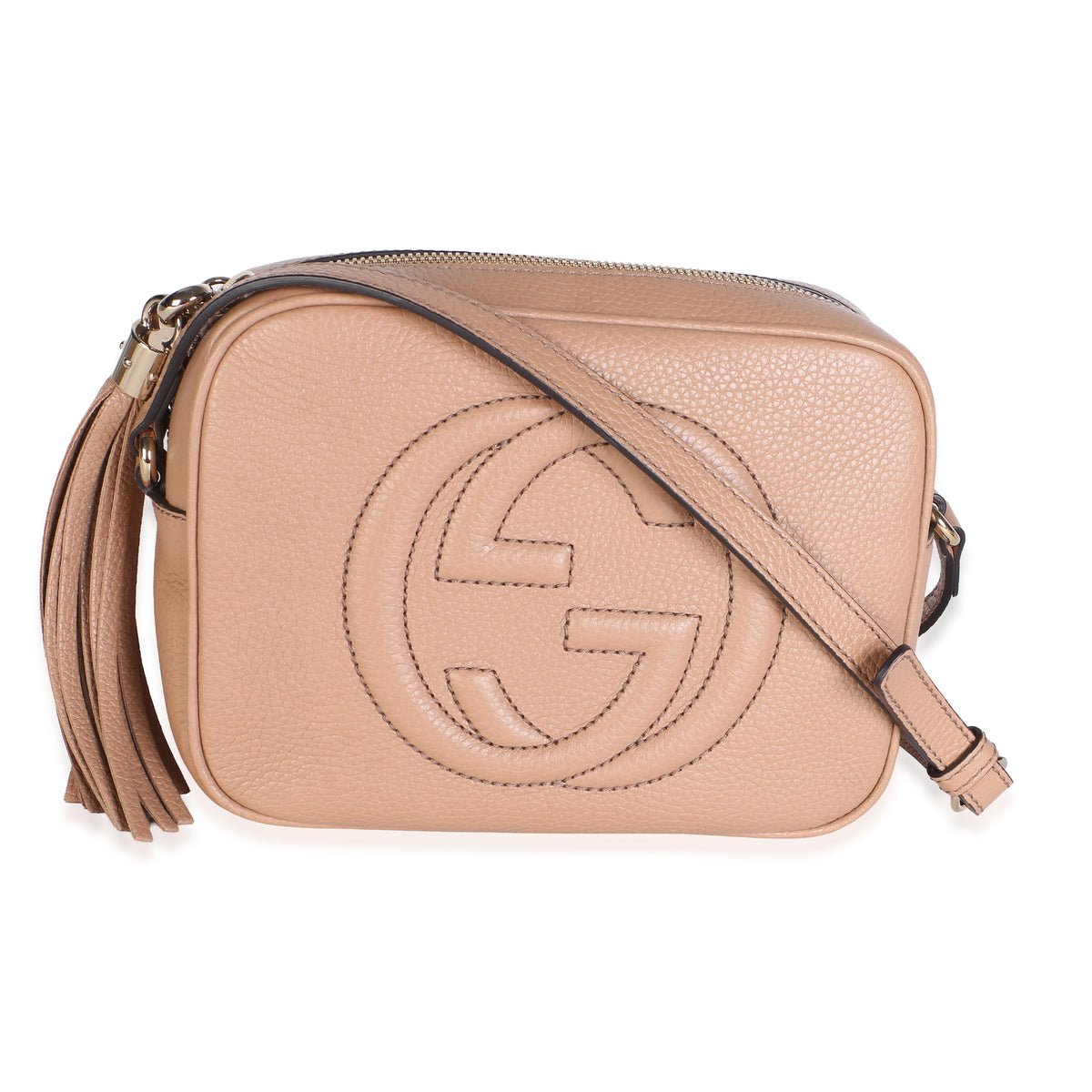 Beige Pebbled Calfskin Small Soho Disco Crossbody