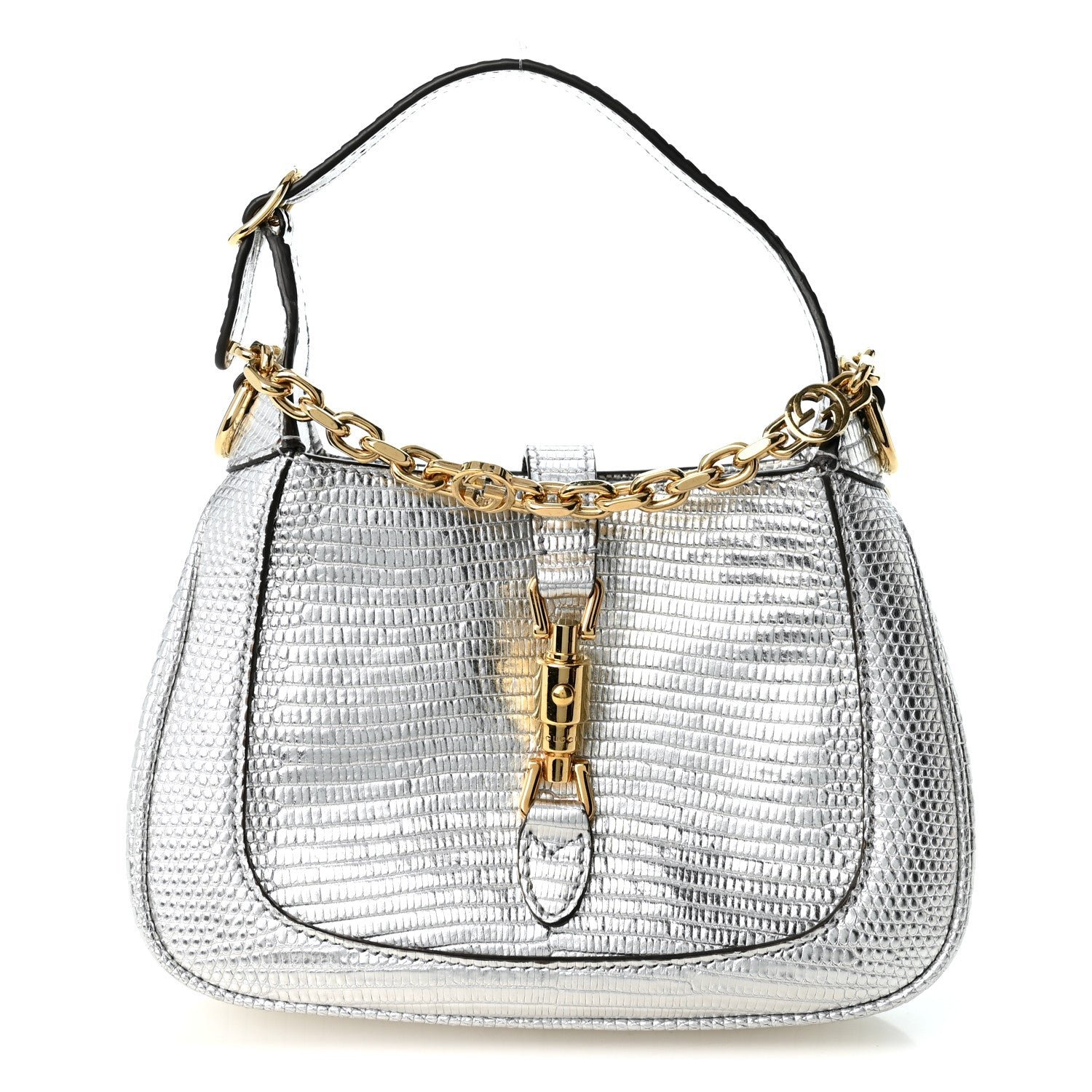 Gucci Lizard Mini Jackie 1961 Silver