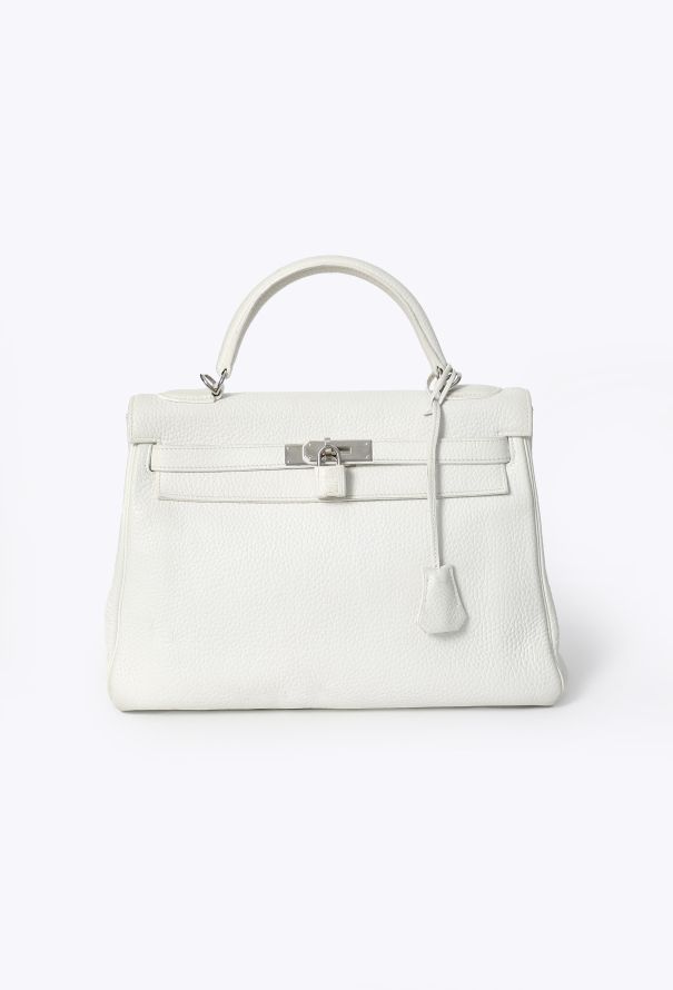 Hermes Blanc Taurillon Clémence Kelly Retourné 32