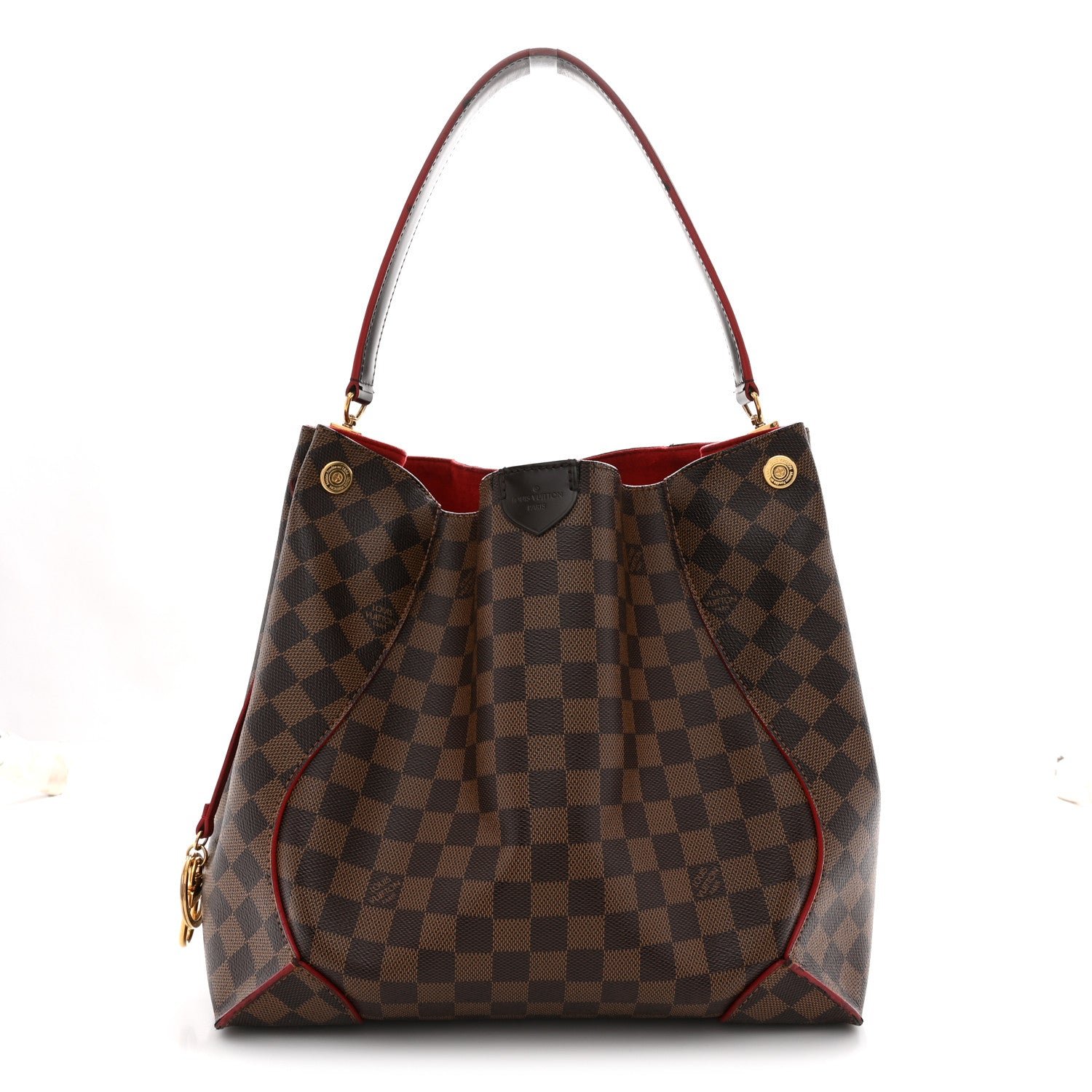 Louis Vuitton Damier Ebene Caissa Hobo Cherry