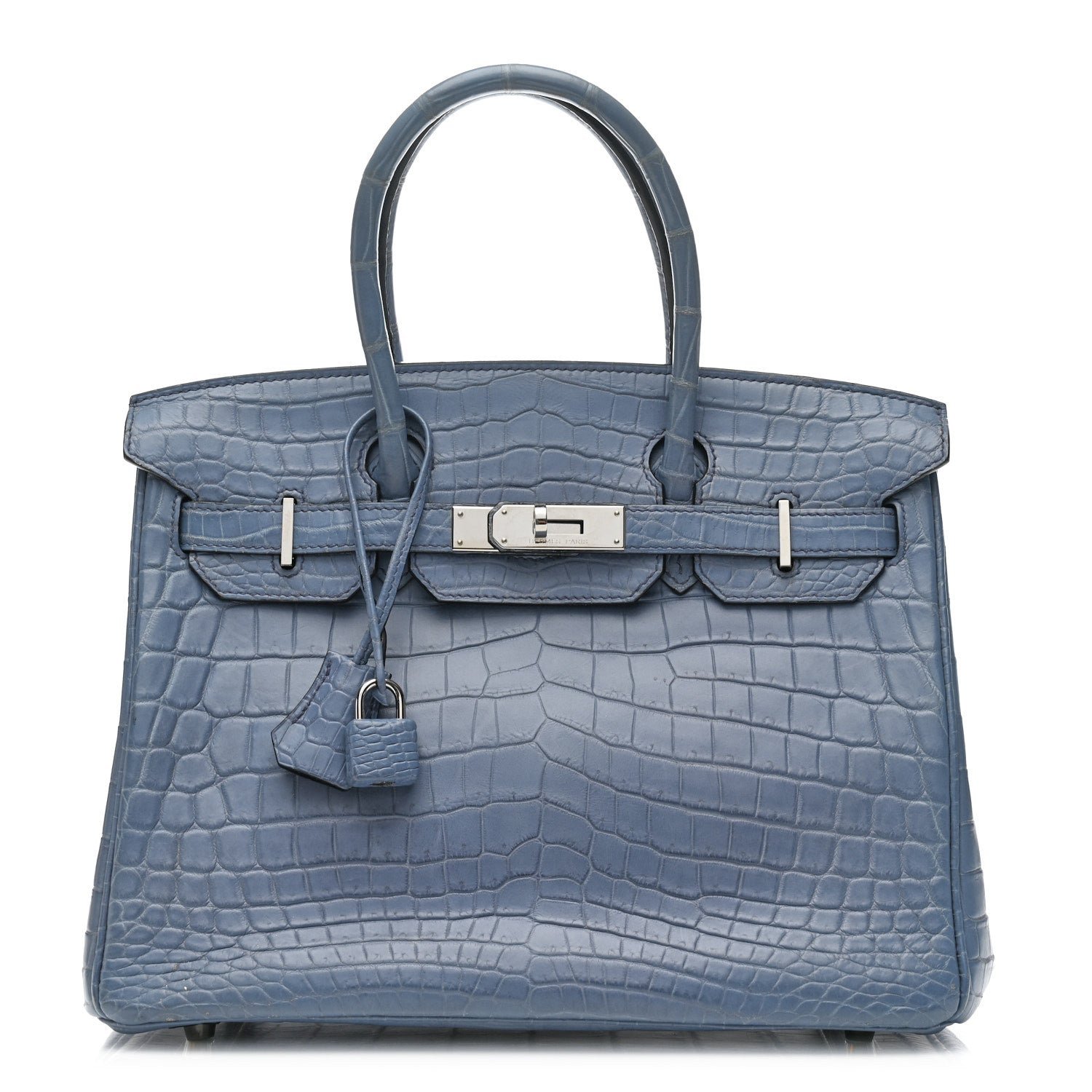 Hermes Hermes Matte Porosus Crocodile Birkin 30 Bleu Brighton