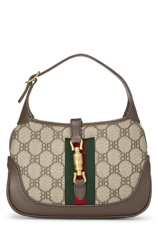 Balenciaga Balenciaga x Gucci Beige Coated Canvas Hacker Jackie 1961 Mini