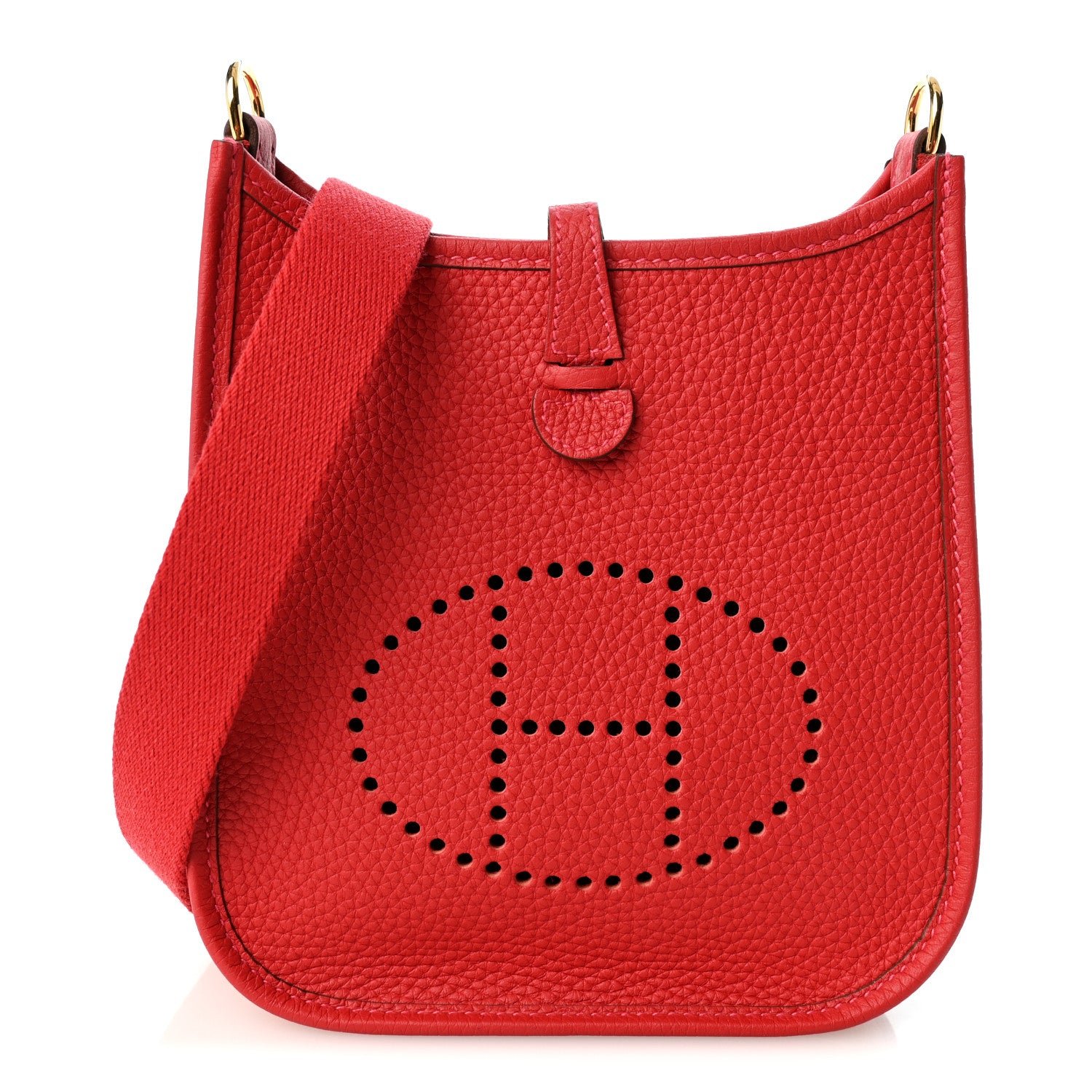 Hermes Taurillon Clemence Evelyne TPM Rouge Casaque