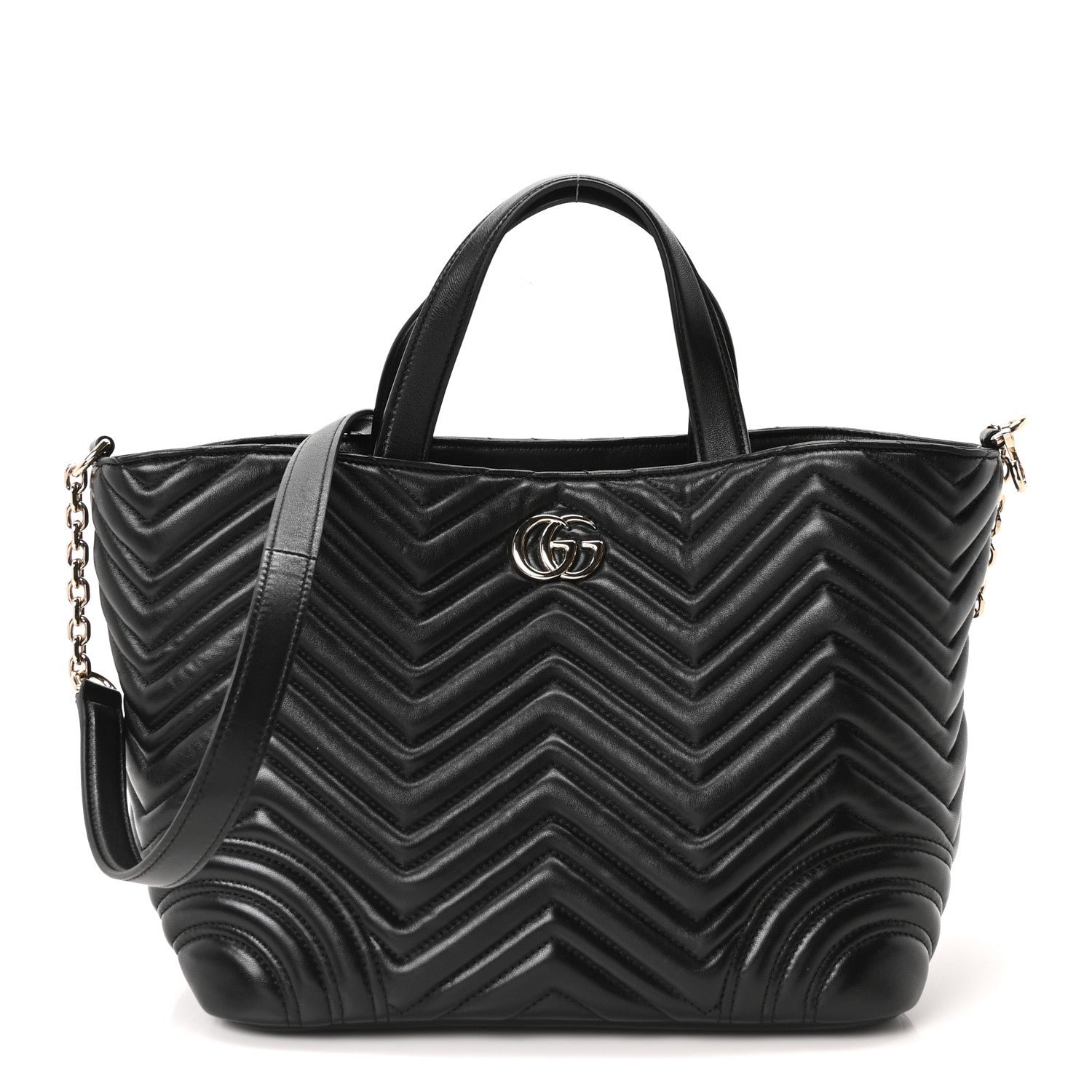 Gucci Lambskin Matelasse Medium GG Betty Tote Bag Black