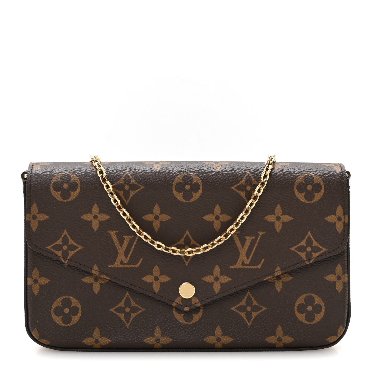 Louis Vuitton Monogram Pochette Felicie Chain Wallet Fuchsia