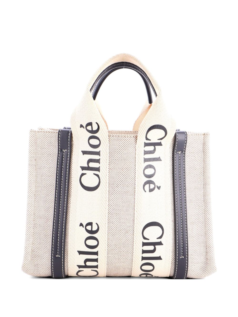 Woody Canvas with Leather Small tote bag