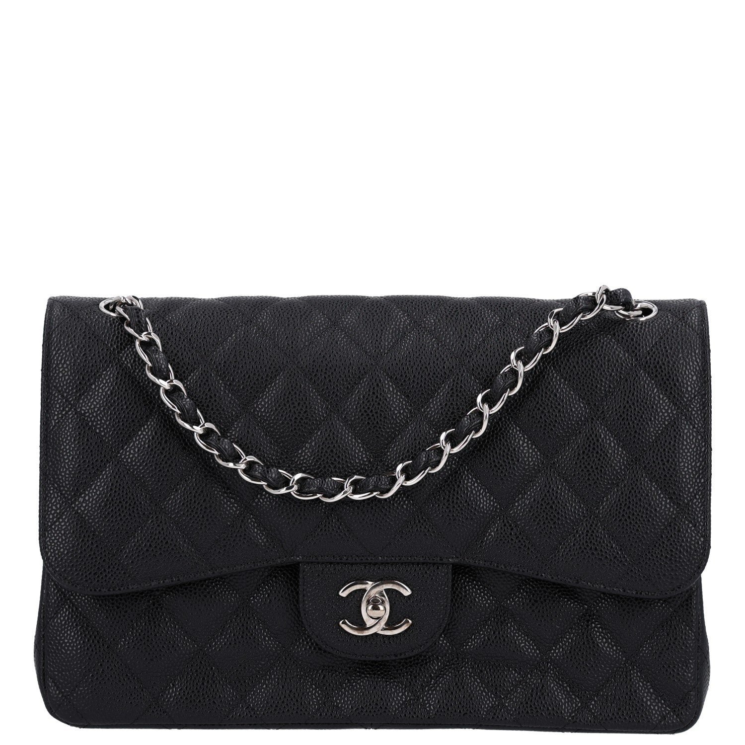 Chanel Caviar Quilted Jumbo Double Flap Black