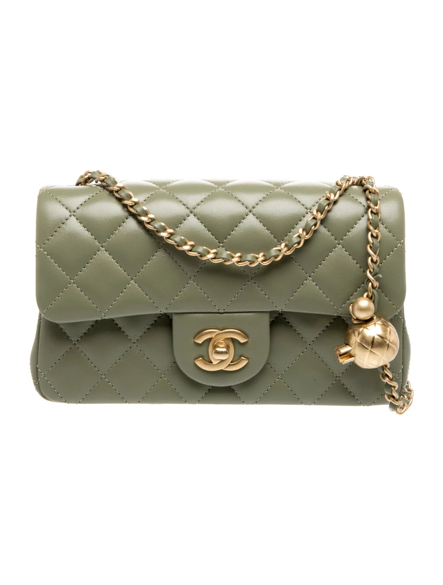 Mini Rectangular Pearl Crush Flap Bag