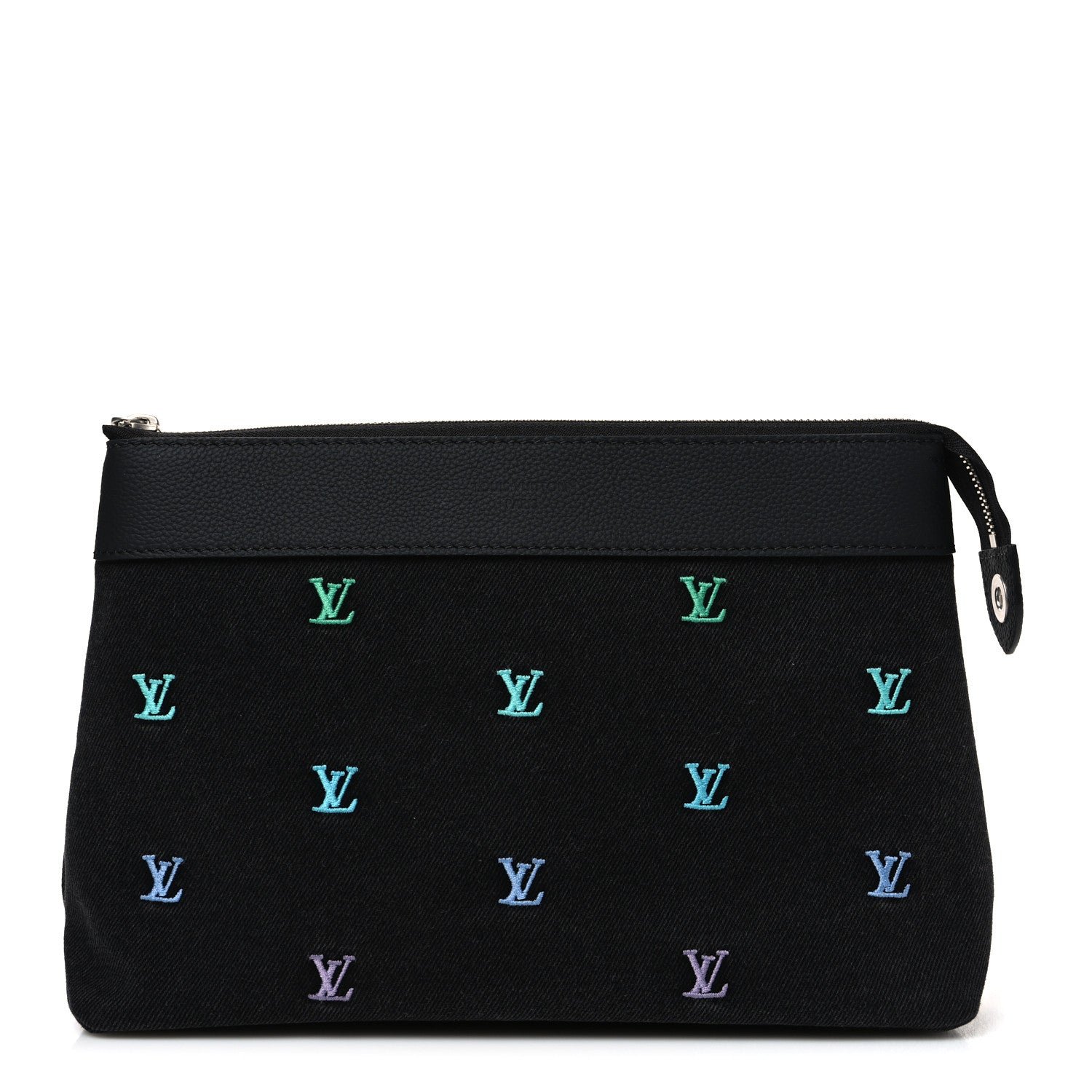 Louis Vuitton Blason Denim Pochette Voyage Souple Black Gradient Blue
