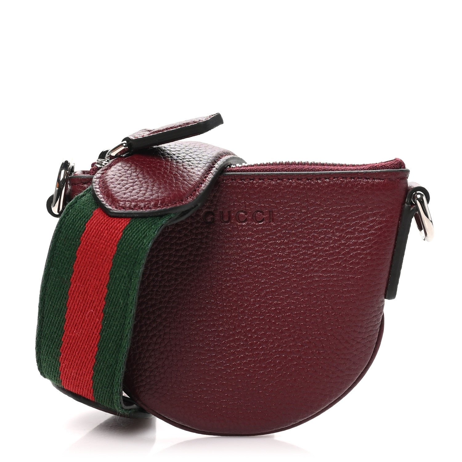 Gucci Pebbled Calfskin Mini B Shoudler Bag Burgundy