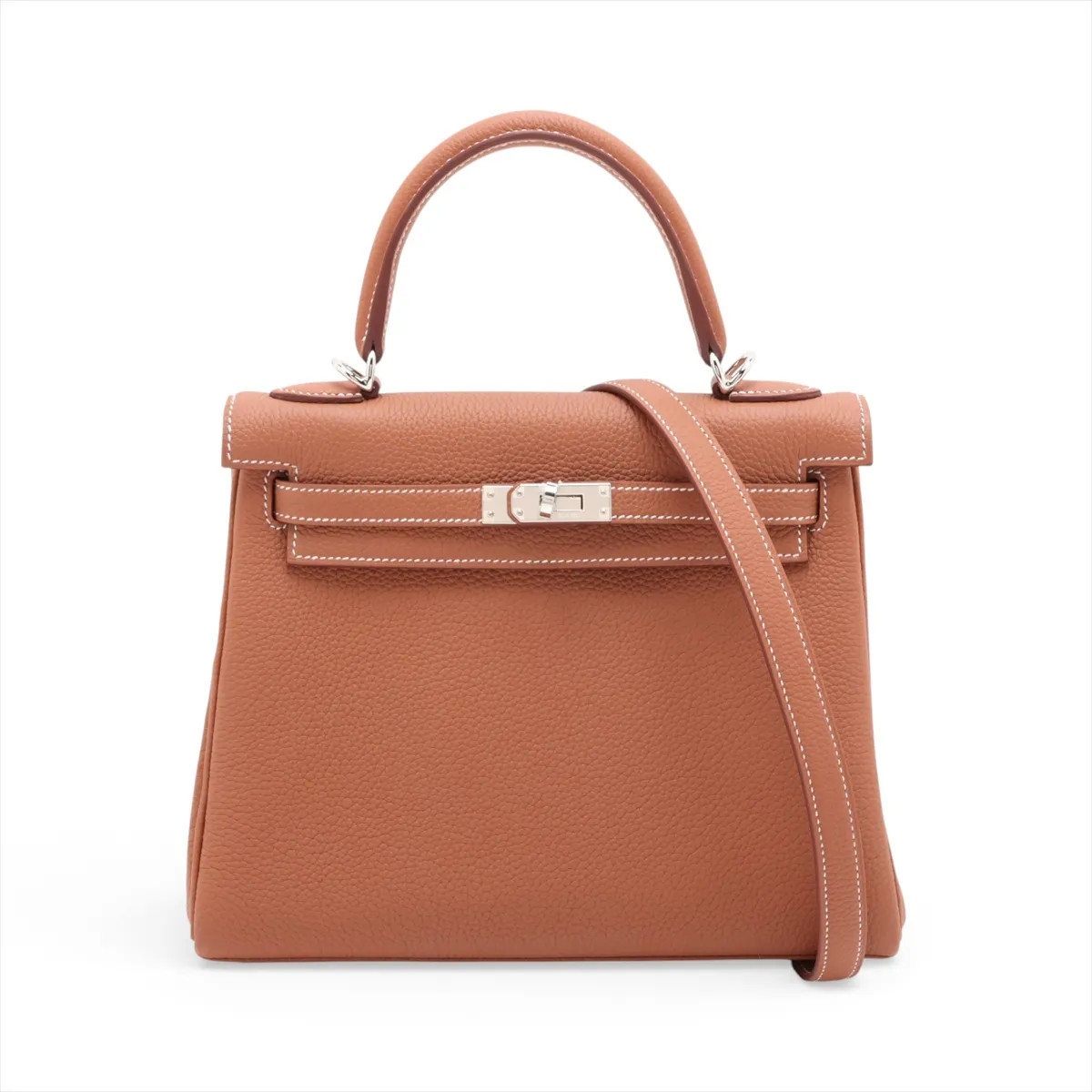 Hermès Kelly 25 Le Tournay Togo Gold Silver Metal Fittings