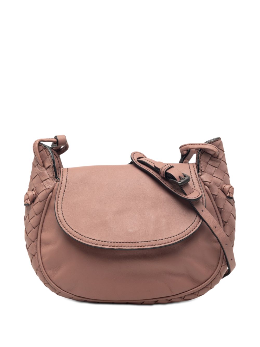 2012-2026 Small Intrecciato Trimmed Nappa Nodini Flap crossbody bag