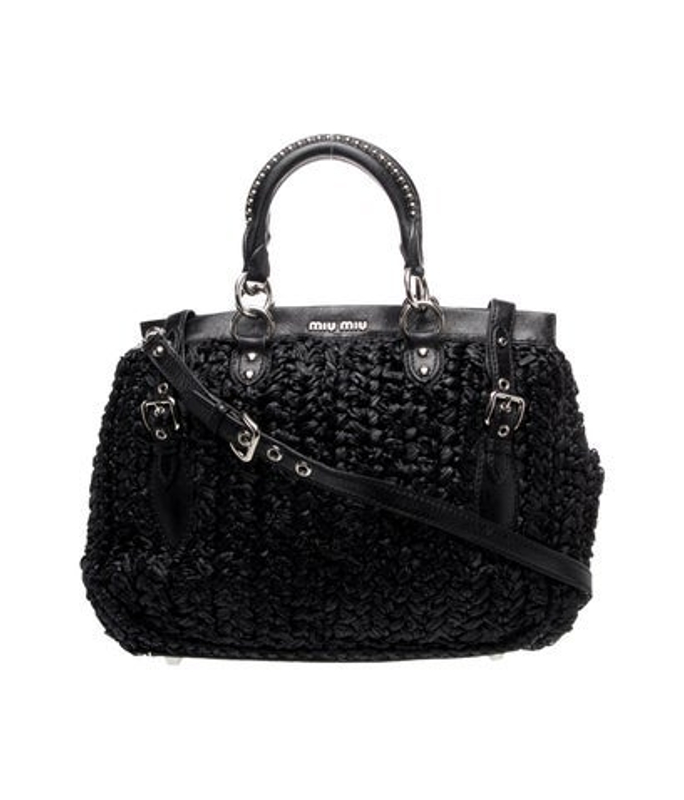 Miu Miu Miu Raffia Top Handle Bag