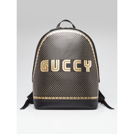 Gucci Gucci Black Leather "GUCCY" Sega Backpack Bag