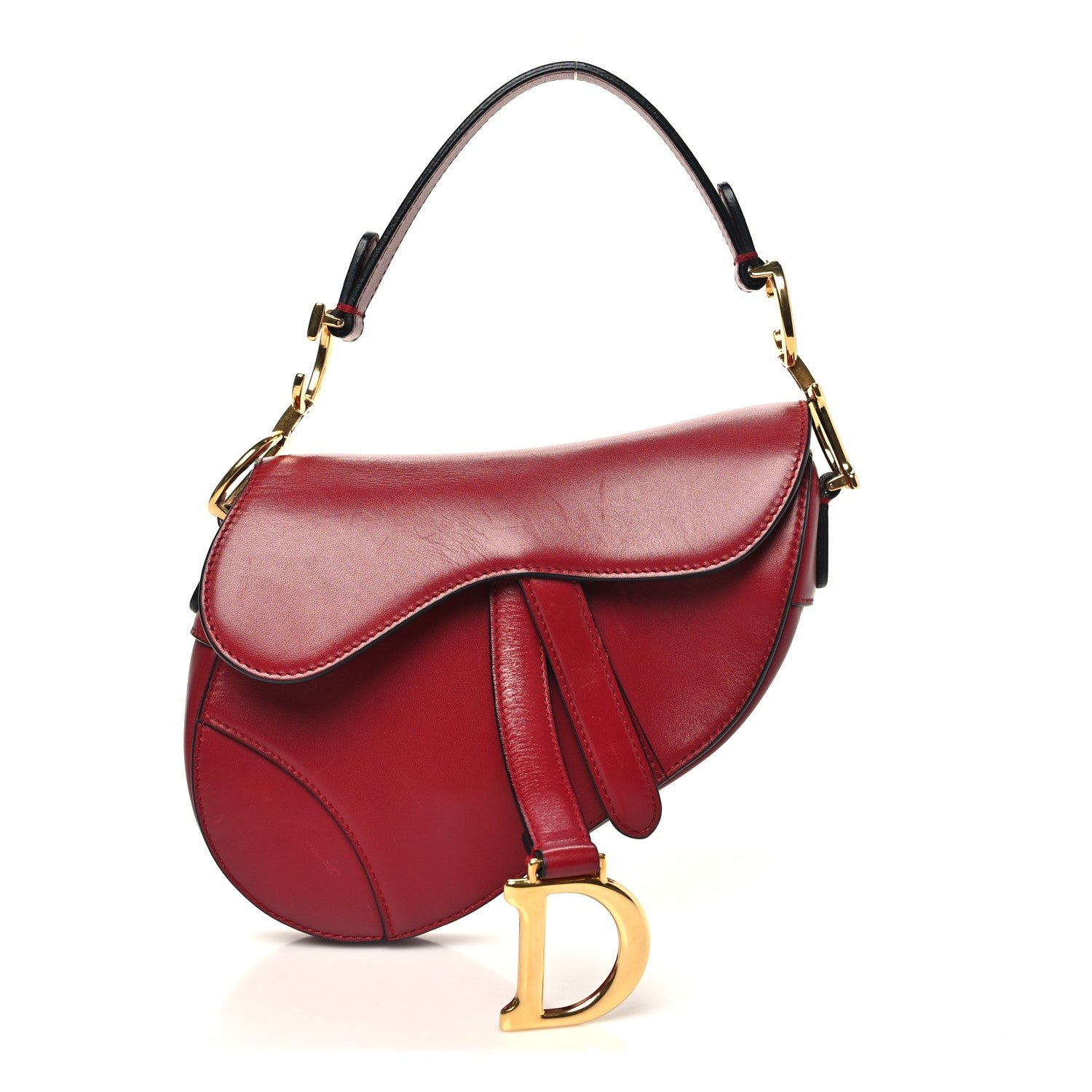 Christian Dior Calfskin Mini Saddle Bag Red