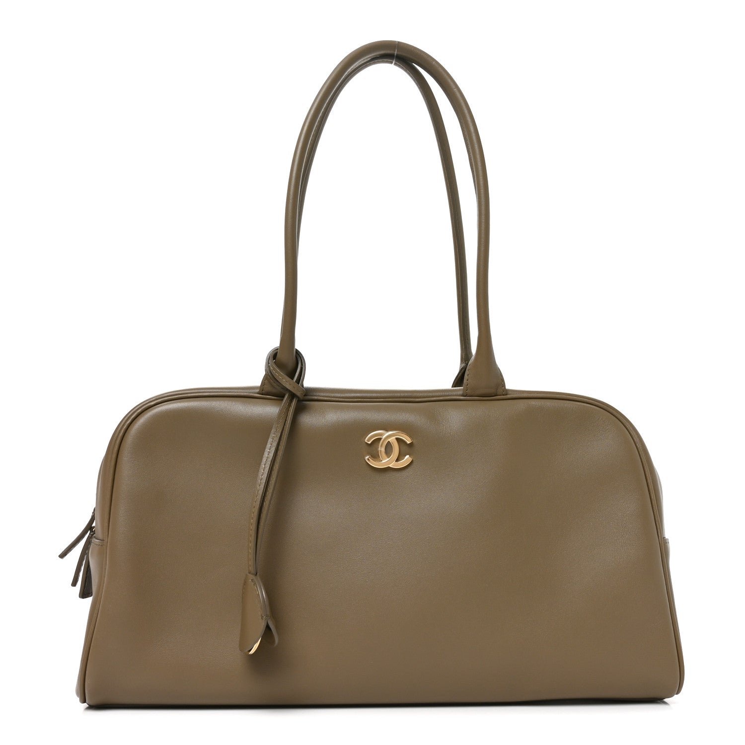 Chanel Calfskin Large Perfect Bowling Bag Dark Khaki