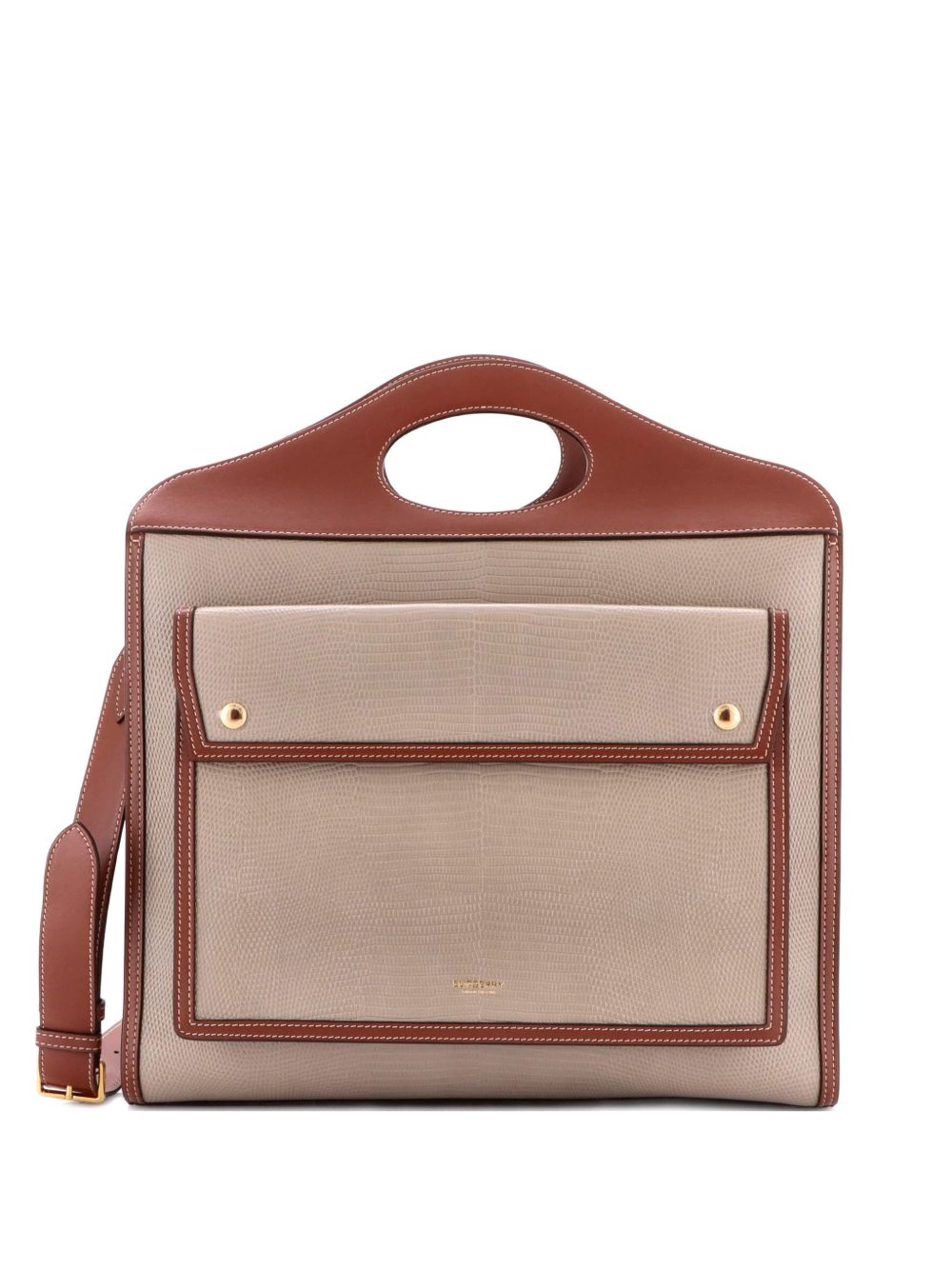 Pocket Lizard Embossed Leather Medium tote bag