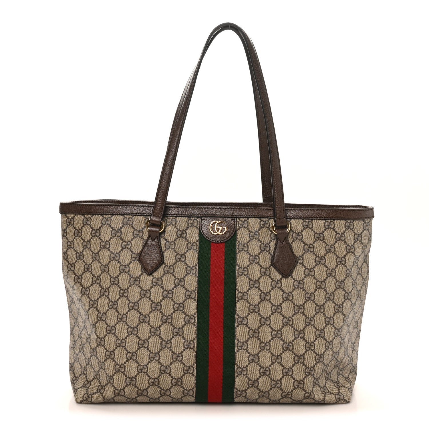 Gucci GG Supreme Monogram Medium Ophidia Shopping Tote Brown