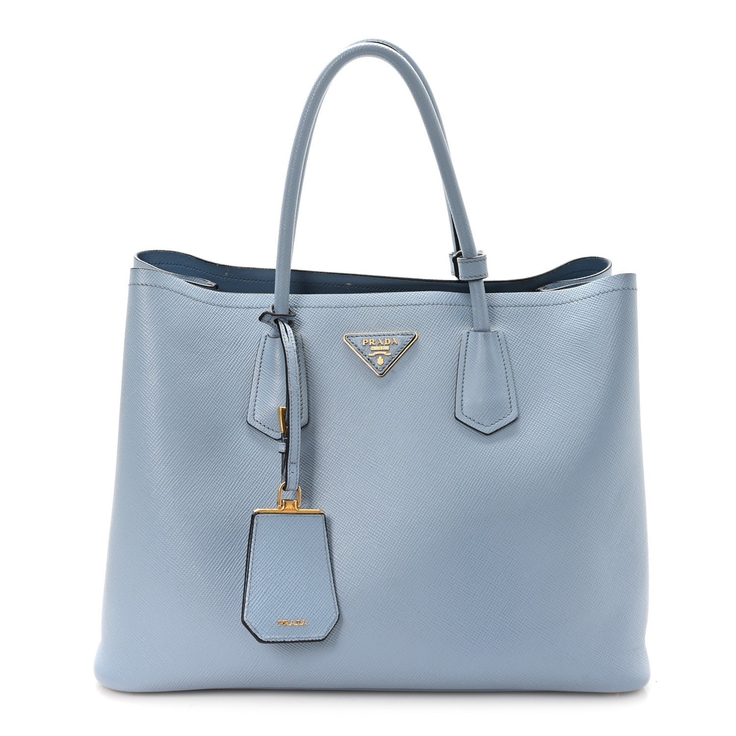 Prada Saffiano Cuir Large Double Bag Astrale