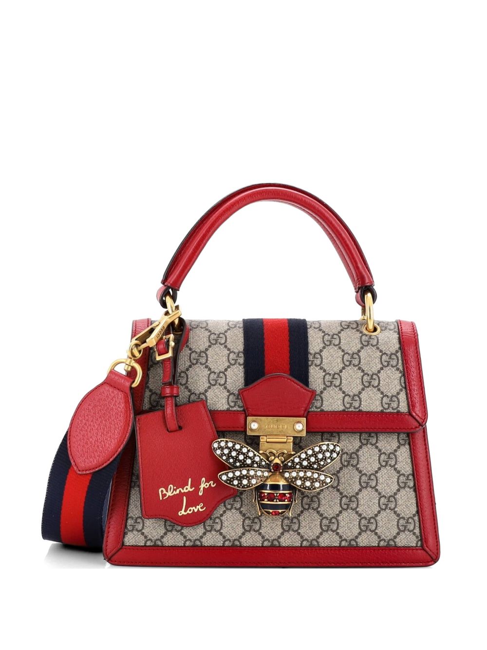 Queen Margaret Top Handle Bag GG Coated Canvas with Leather Small satchel