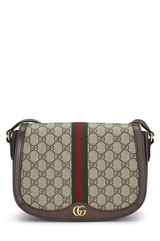Brown Original GG Supreme Ophidia Shoulder Bag Small