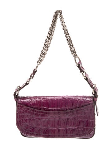 Miu Miu Embossed Leather Shoulder Bag Vintage