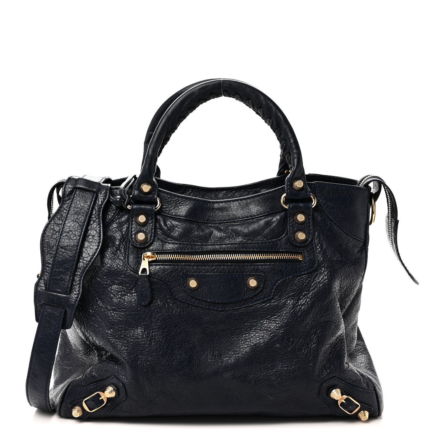 Balenciaga Agneau Giant 12 Gold Hardware Velo Bleu Obscur