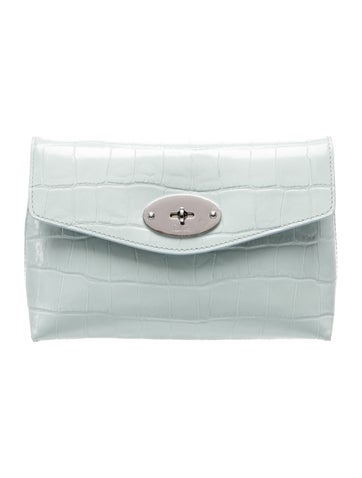 Mulberry Embossed Leather Clutch