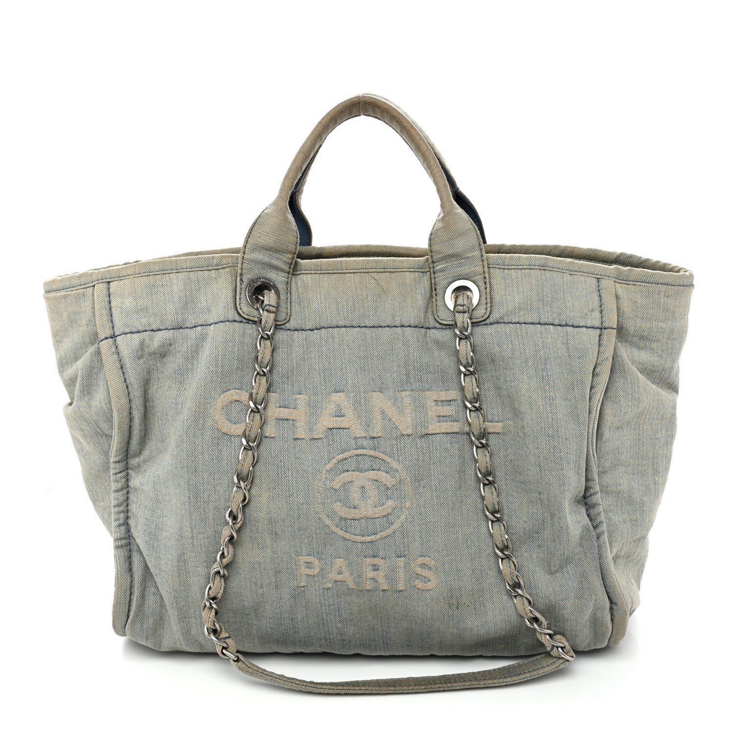 Chanel Denim Medium Deauville Tote Light Blue