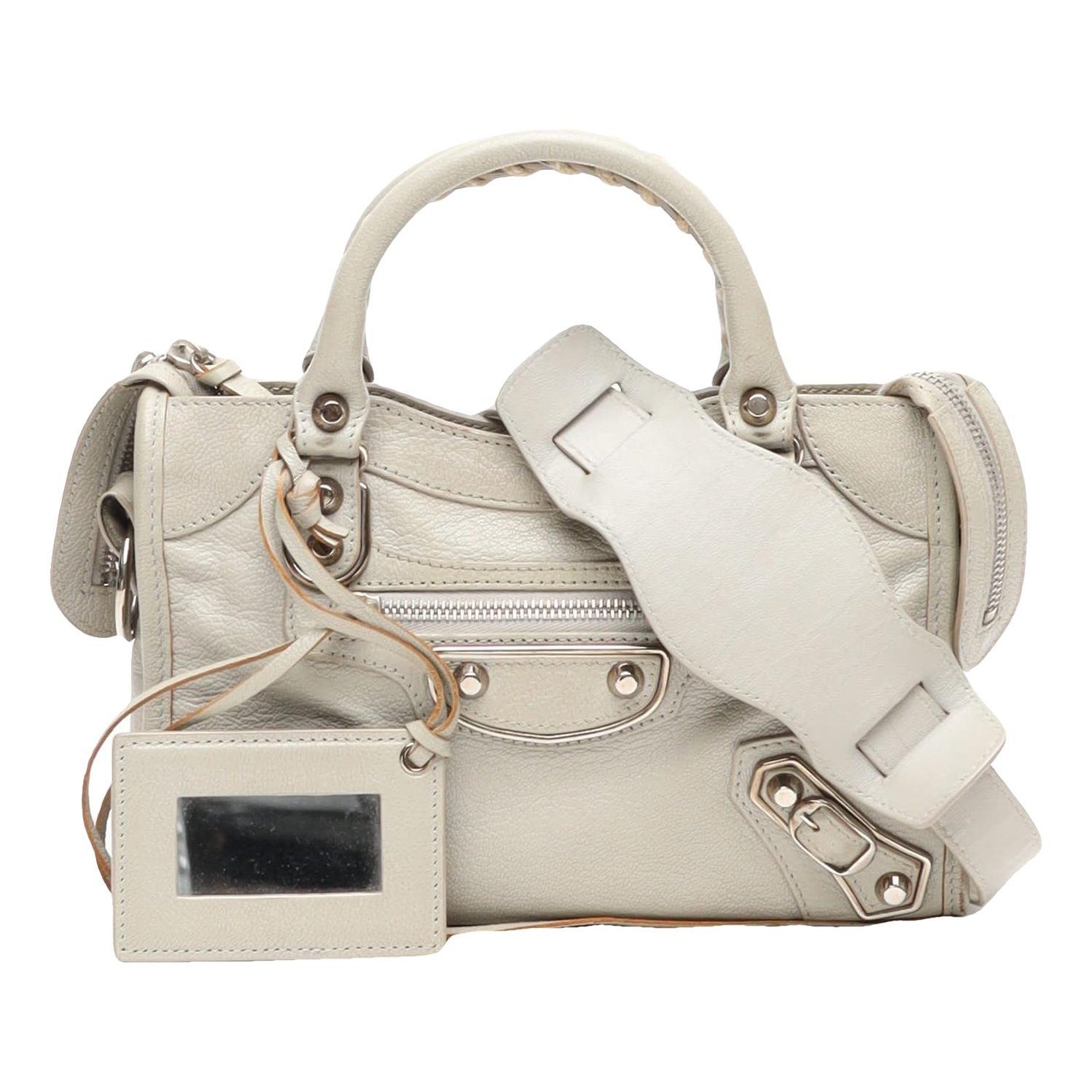 City leather handbag