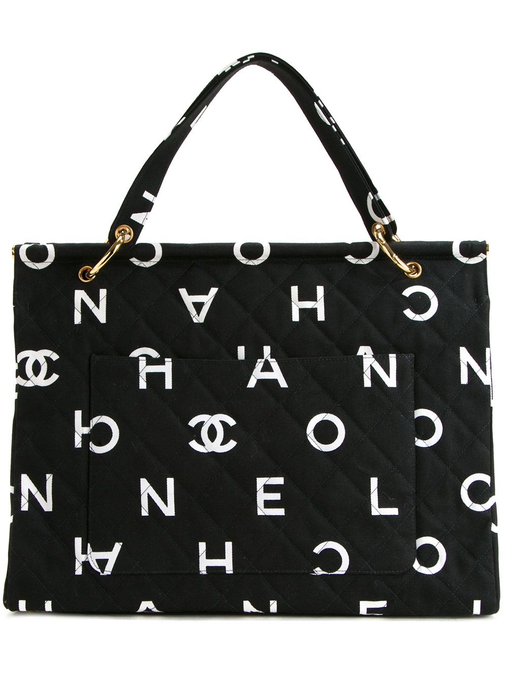 quilted logo tote 