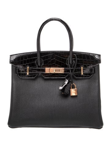 Hermes Novillo & Shiny Niloticus Crocodile Birkin Touch 30