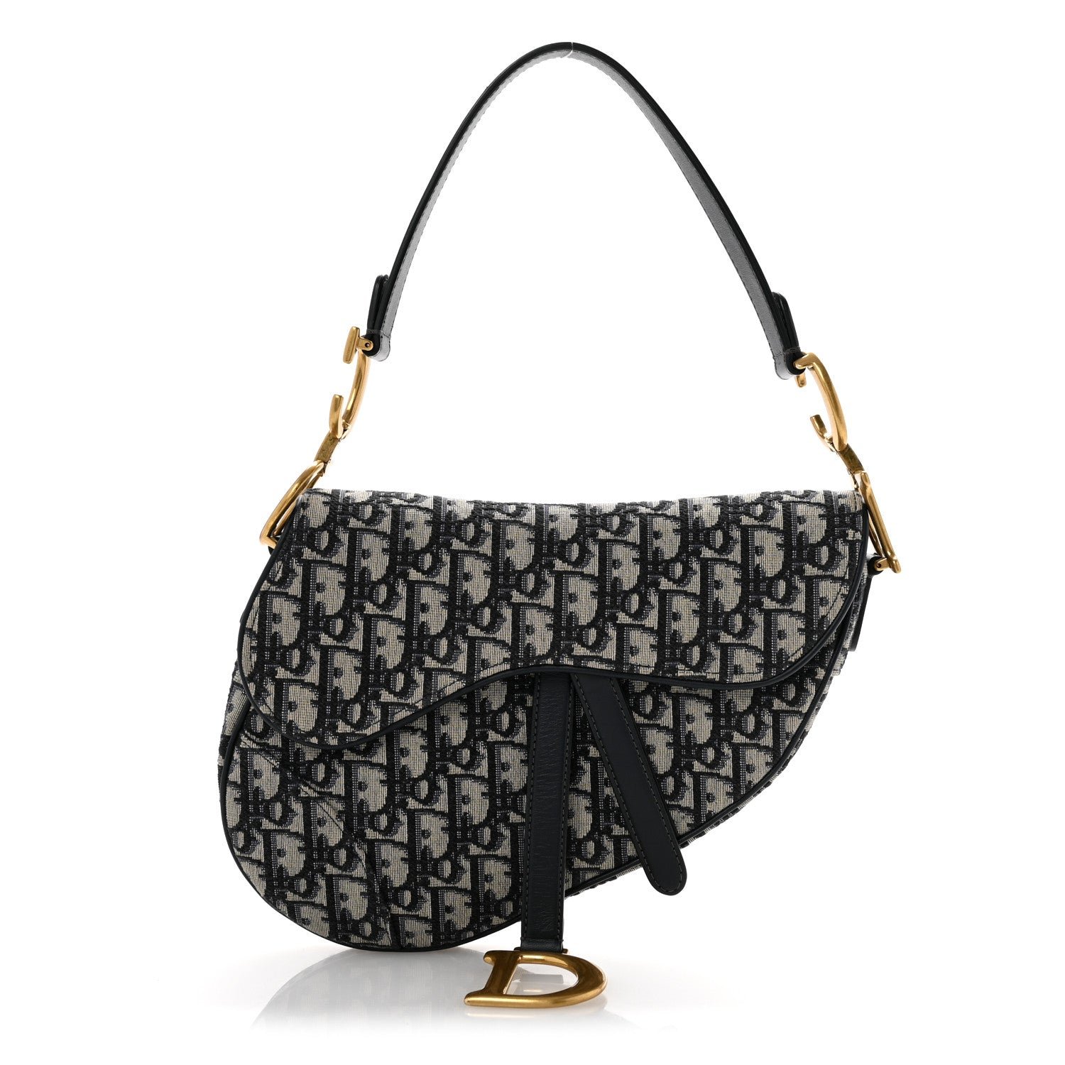 Christian Dior Oblique Saddle Bag Blue