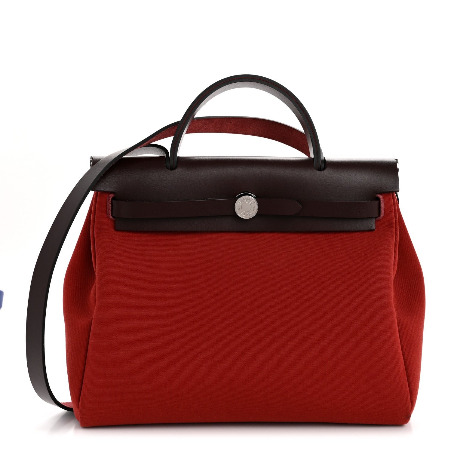 Hermes Military Toile Vache Hunter Tri-Color Herbag Zip Retourne 31 PM Rouge H Rouge Sellier Rose Mexico