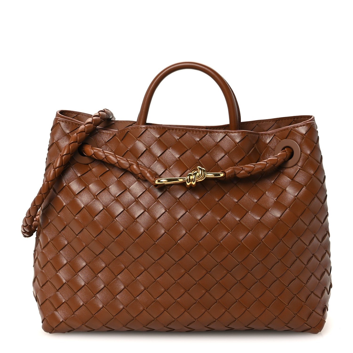 Bottega Veneta Nappa Intrecciato Medium Andiamo Shoulder Bag Tannin