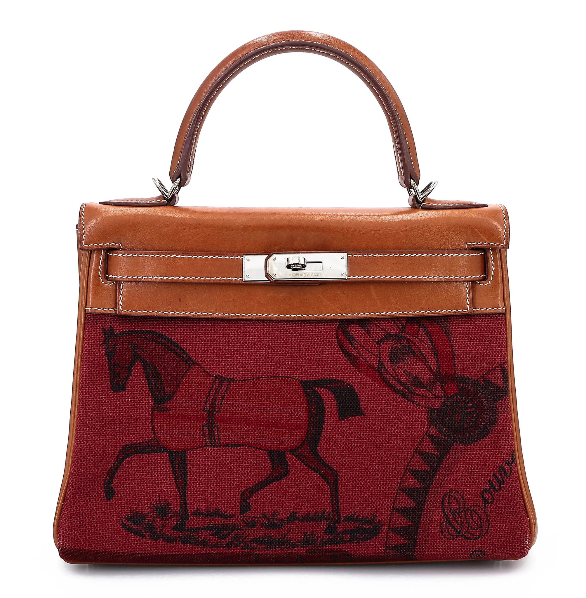 Good ( Rank AB) HERMÈS Limited Edition Kelly 28 Fauve (34) Gold (37) Barenia Palladium hardware Square O (2011)