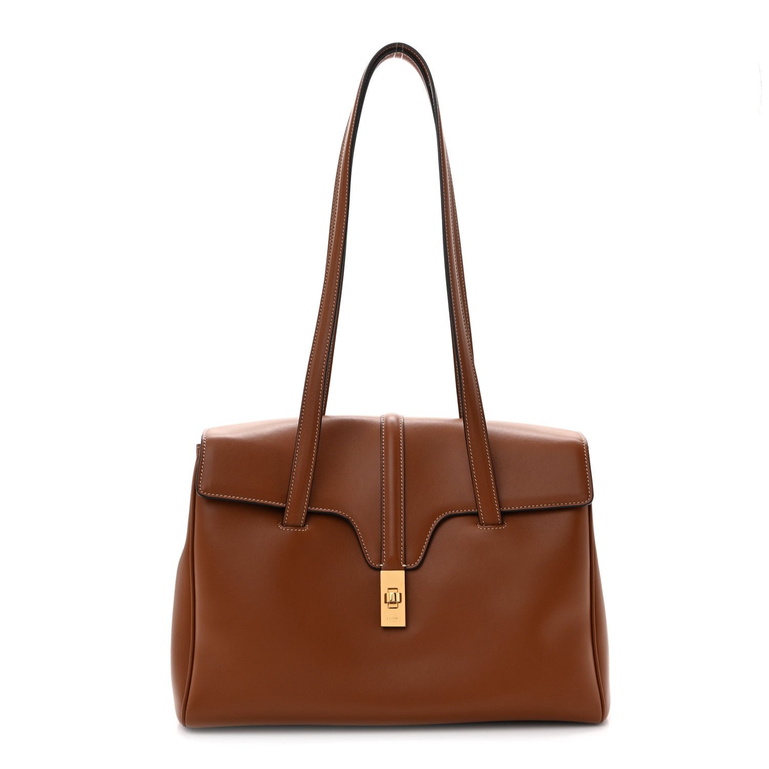 Celine Calfskin Medium Soft 16 Bag Tan