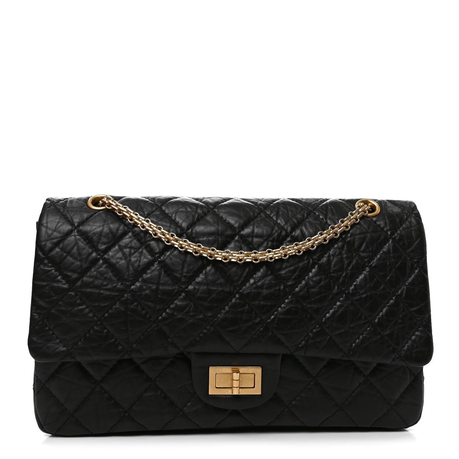 Chanel Aged Calfskin Quilted 2.55 Reissue 227 Flap Black