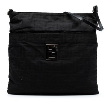 Calf Leather Zucca Canvas Shoulder Bag