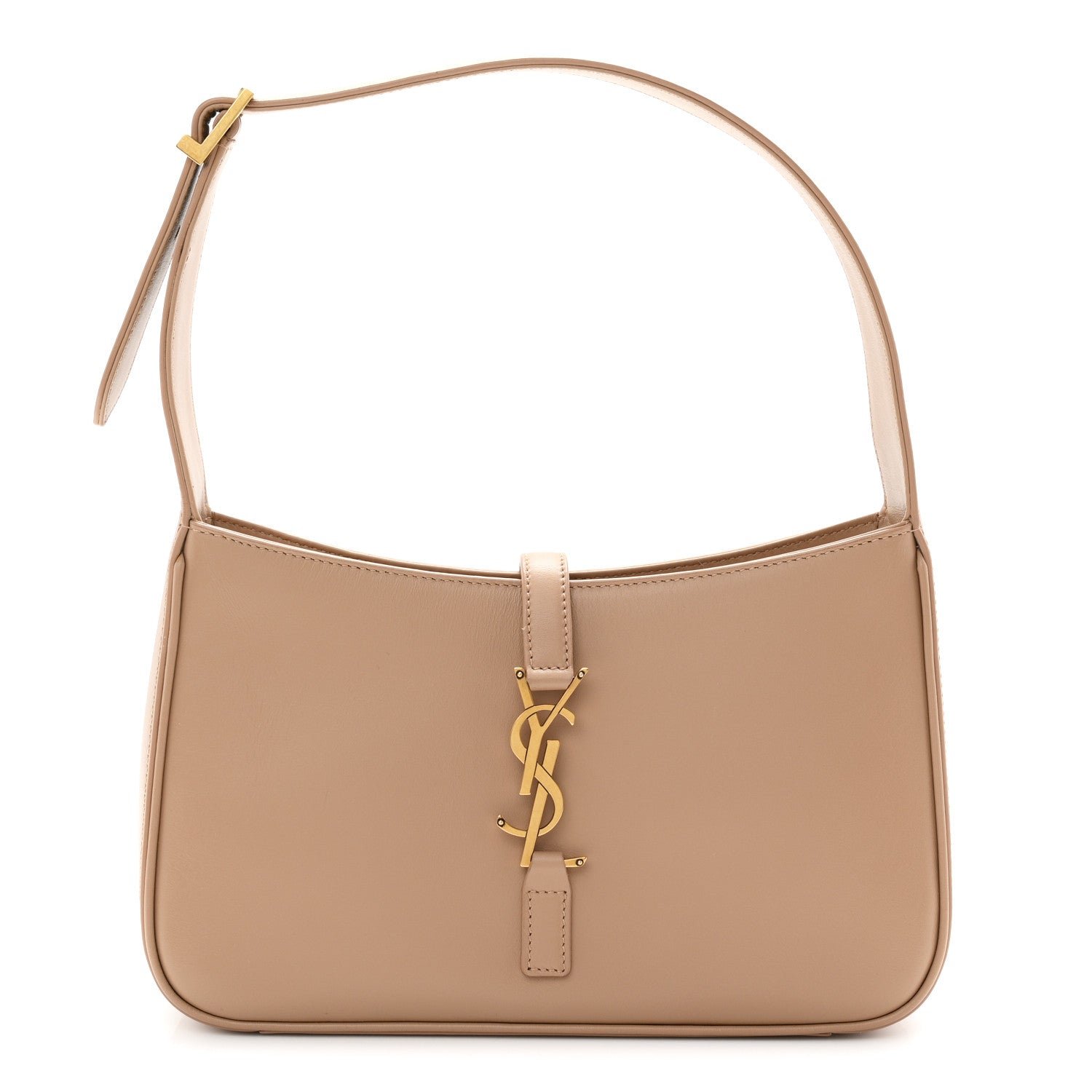 Saint Laurent Smooth Calfskin Le 5 A 7 Hobo Taupe