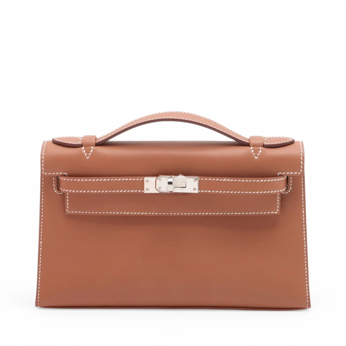Hermès Pochette Kelly Mini Veau Swift Gold Silver Metal Fittings