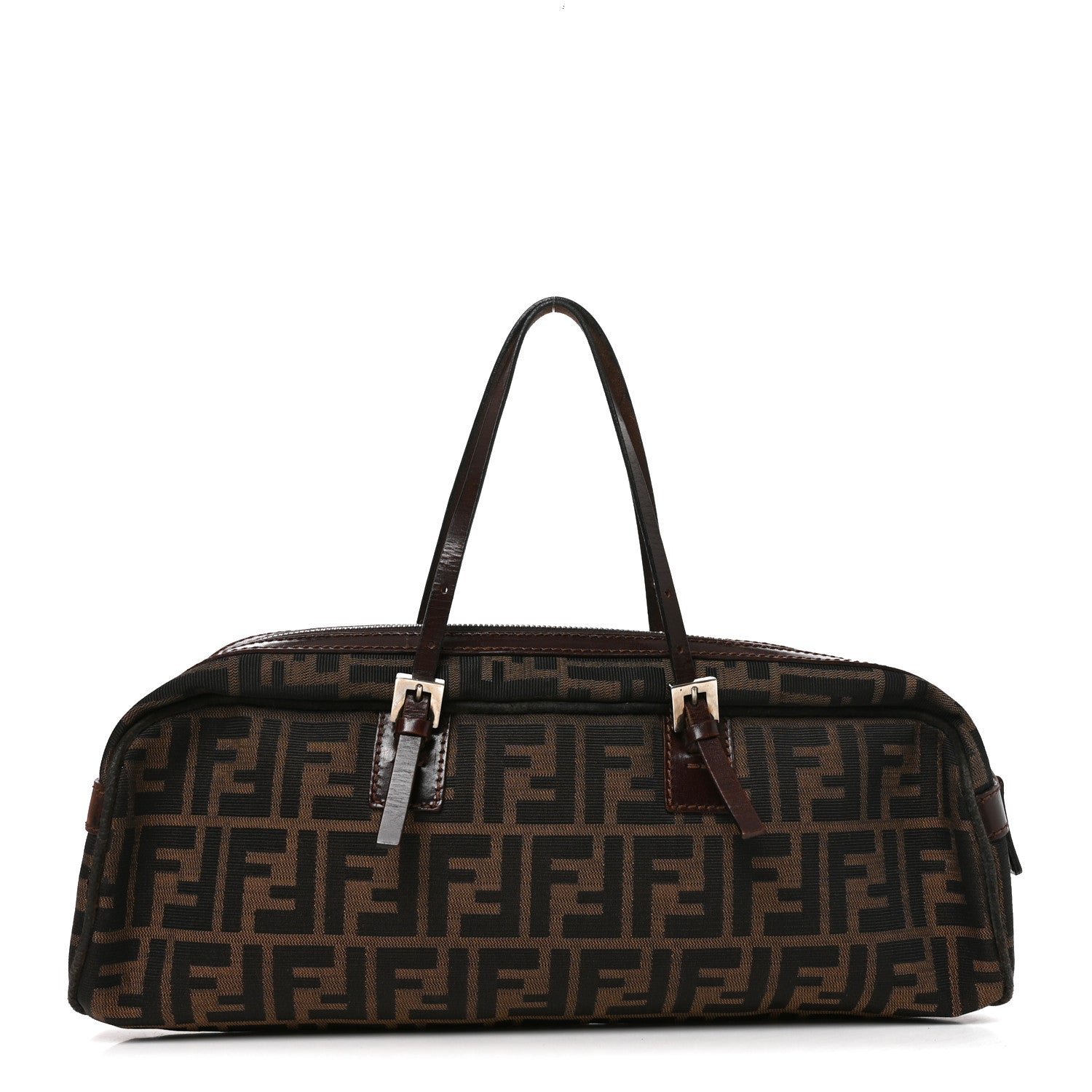 Fendi Zucca Zip Top Tote Tobacco Moro