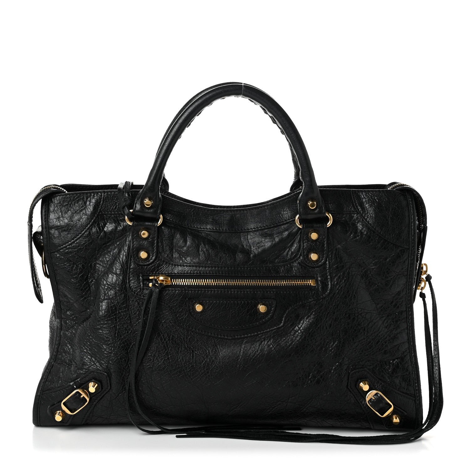Balenciaga Agneau Classic Gold Hardware City Black