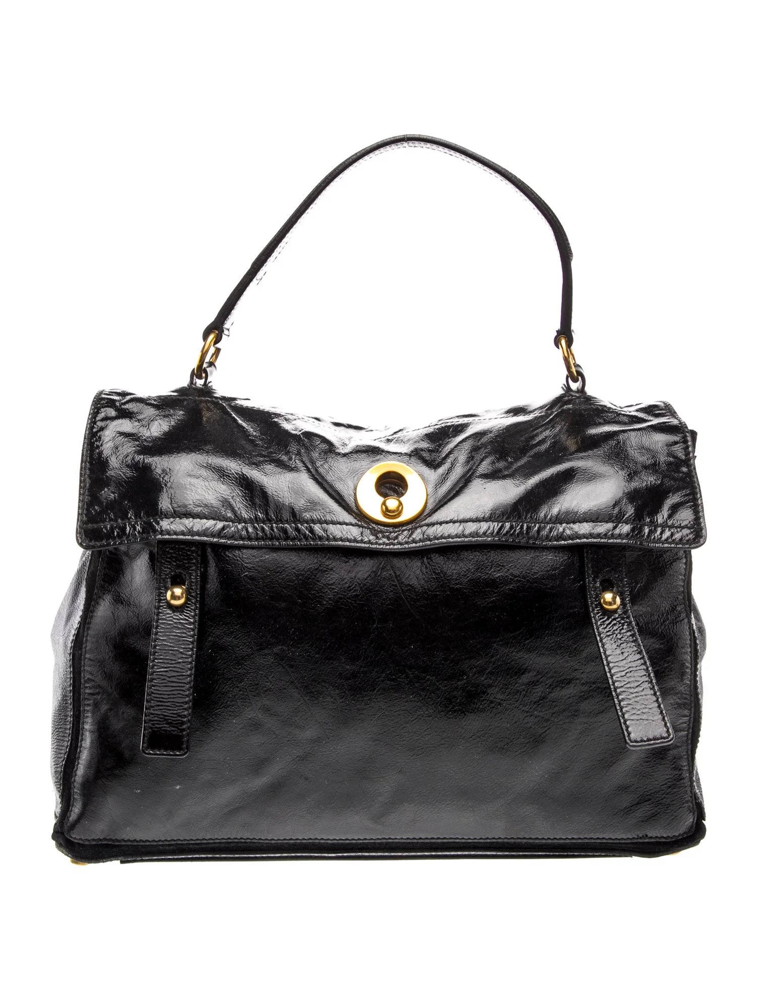 Patent Leather Top Handle Bag