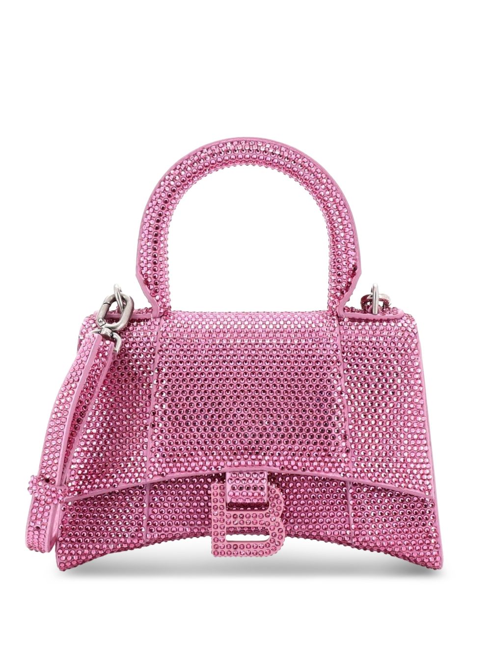 Balenciaga Hourglass Top Handle Bag Suede with Crystals XS crossbody bag
