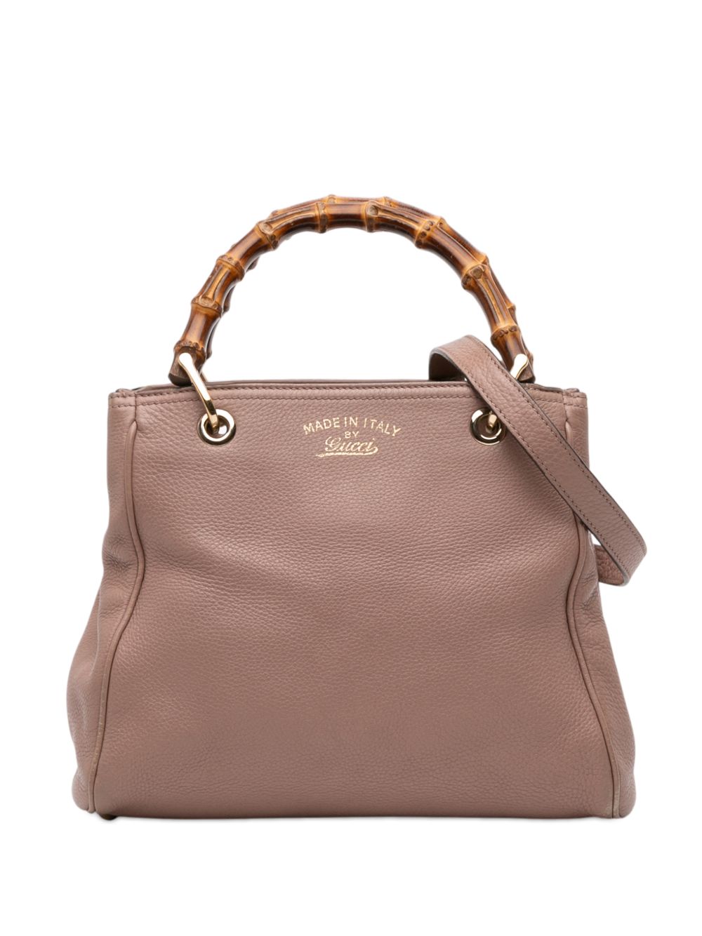 2016-2026 Small Calfskin Bamboo Shopper satchel
