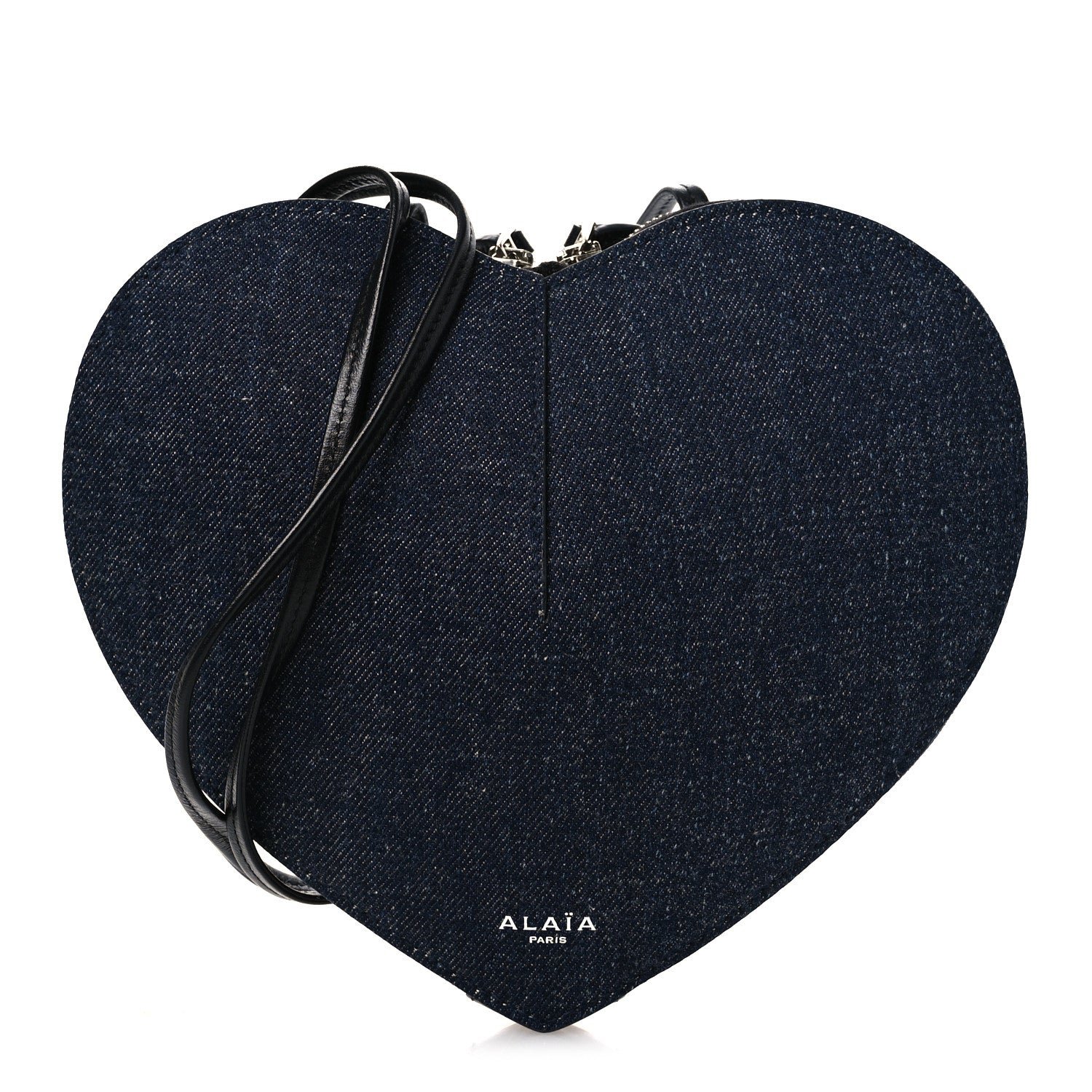 Alaia Alaia Denim Calfskin Le Coeur Bag Blue